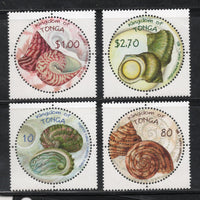 Tonga 2001 Sea Shells Odd Shaped Sc 1055-58 MNH  # 1806