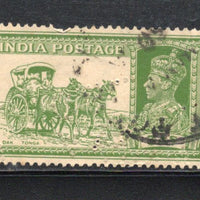 India 1936 3As King George VI Perfin Phila-250 Used Stamp # 1818