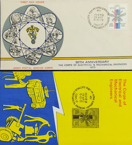 India 1973 Corps of Electrical & Mechanical Engineers Military Coat of Arms APO Cover # 18227