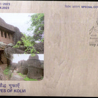 India 2023 Buddhist Caves of Kolvi Buddhism Rajpex Special Cover # 18255