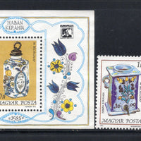 Hungary 1985 Ceramics Pots Handicrafts Sc 2949-51 M/s+2v No Gum # 1830