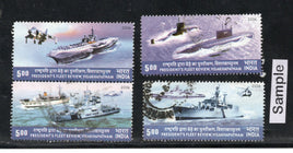 India 2006 President's Review Fleet Ship Phila-2169a Used Stamp Set # 184