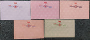 India 5 diff Red & Green Rakhi Postal Envelopes from UP & Maharashtra Rajasthan Circle Mint  # 18575