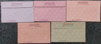 India 5 diff Red & Green Rakhi Postal Envelopes from UP & Maharashtra Rajasthan Circle Mint  # 18575