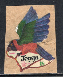 Tonga 1974 17s Parrot Bird Odd Shaped Die cut Used Stamp # 1861