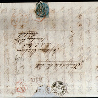 India 1863 Formula Letter Sheet f.w. QV ½An t.w. 48 Duplex Bareilly Canc. to SIMLA with Red Cds # 19066