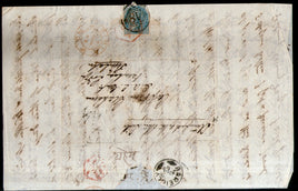 India 1863 Formula Letter Sheet f.w. QV ½An t.w. 48 Duplex Bareilly Canc. to SIMLA with Red Cds # 19066