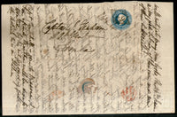 India 186? QV ½An PS Letter Sheet t.w. 49 Bar Canc & Simla Red Canc. # 19079