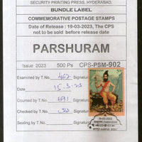India 2023 Lord Parshuram Hindu Mythology Bundle Label Stamp Cancelled # 19117