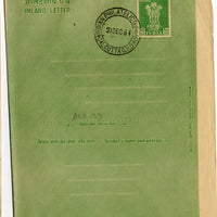 India 1964 10p Ashokan Green Postal Stationery Inland Letter MINT # 19147