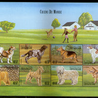 Central African Rep. 1999 Dogs Pet Animals Sc 1284 Sheetlet MNH # 19158