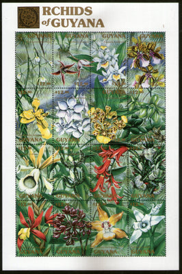 Guyana 1990 Orchids Flowers Flora Sc 2369 Sheetlet MNH # 19200