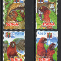 Tonga 2002 Red Shiny Parrot Birds Sc 1078-81 MNH # 1935