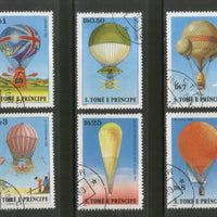St. Thomas & Prince Is. 1979 Hot Air Balloons Aviation Transport 6v Sc 555-60 Cancelled # 1938a