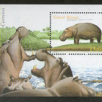 Guinea Bissau 2001 Hippopotamus Wildlife Animals M/s MNH # 1966