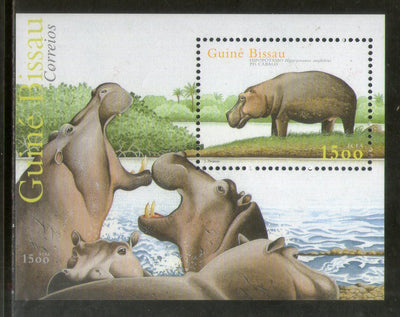 Guinea Bissau 2001 Hippopotamus Wildlife Animals M/s MNH # 1966