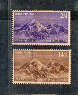 India 1953 Conquest of Mount Everest Mountain Phila-308-9 Mounted Mint # 1983