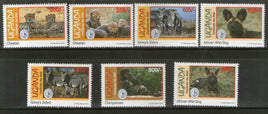 Uganda 1994 Endangered Species Cheetah Dog Chimpanzee Zebra Sc 1272 7v MNH # 1
