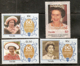 Tuvalu 1986 Queen Elizabeth II Birth Day Sc 357-60 4v MNH # 1864