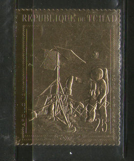 Chad 1970 Apollo 12 Space Sc C70A Gold Foil Stamps MNH # 234
