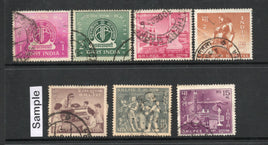 India Fiscal 7 different Radio Licence Fee Revenue Stamp Musical Instrument Used  # 2474