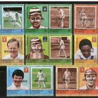 St. Vincent Grenadines 1984 Cricket Players Sport SPECIMEN India Ranjitsingh 16v MNH # 2517