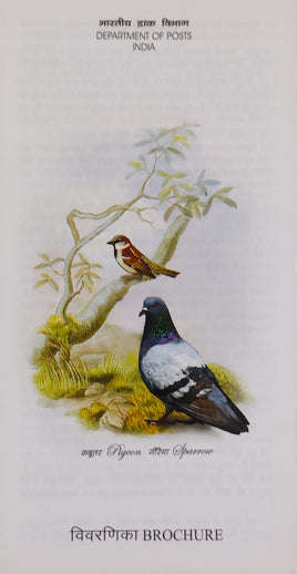 India 2010 Pigeons & House Sparrow Birds Animals Phila-2613-14 Blank Folder