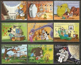 St. Vincent 1996 Disney Cartoon Film Mickey Donald Cartoon Scientist 9V MNH # 2692