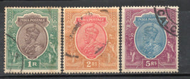 India 1933 Rs.1,2,5 King George V Phila-209-11 Used Stamp # 270
