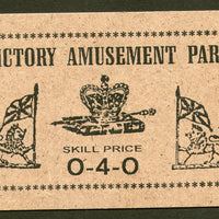India British Period 4 diff. Victory Amusement Park Ticket Rare # 2783