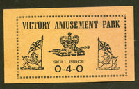 India British Period 4 diff. Victory Amusement Park Ticket Rare # 2783