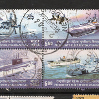India 2006 President's Review Fleet Ship Phila-2169a Se-tenant BLK Used Set # 280