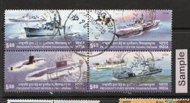 India 2006 President's Review Fleet Ship Phila-2169a Se-tenant BLK Used Set # 280