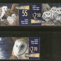 Niuafo’ou Tonga 2018 Lulu Barn Owls Birds of Prey Wildlife 3v MNH # 2812