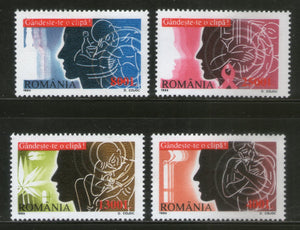 Romania 1999 Drugs AIDS Health Dangers Sc 4307-10 MNH # 283