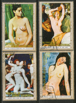 Guinea Equatorial 1972 Beautiful Nude Paintings Art Women 4v Set Cancelled # 2884
