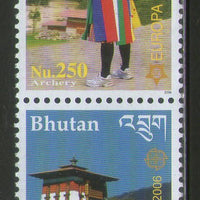 Bhutan 2006 Europa Dzong & Archery Sc 1421-22 High value 2v Vertical Pair MNH # 2