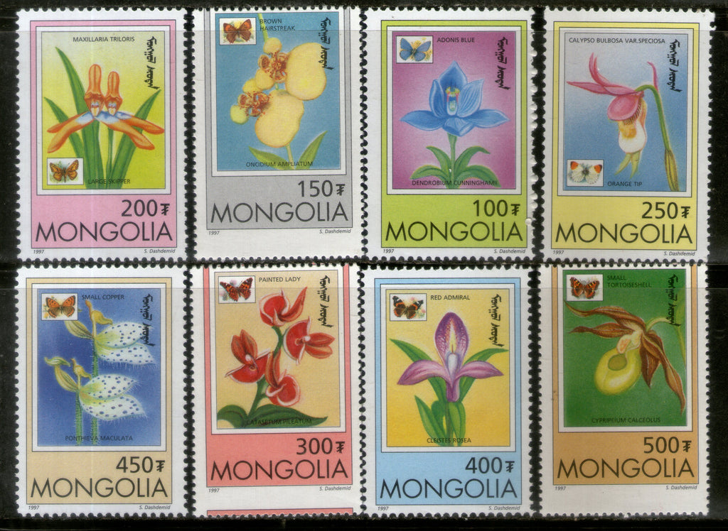 Mongolia 1997 Orchids Flower Flora 8v MNH # 3007