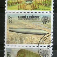St. Thomas & Prince Is. 1983 Aviation Zeppelin Graf Balloons Transport 3v Cancelled # 3321