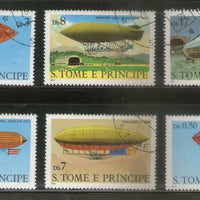 St. Thomas & Prince Is. 1979 Dirigibles Zeppelin Hot Air Balloon Transport 6v Sc 561-66  Cancelled # 3459a