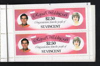 St. Vincent 1981 Princess Diana & Charles Royal Wedding $9.80 Booklet MNH # 3560