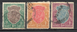 India 1933 Rs.1,2,5 King George V Phila-209-11 Used Stamp # 360