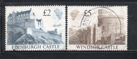 Great Britain 1988 2 diff. Castle series High Value Sc 1232-33 Used # 364