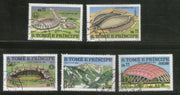 St. Thomas & Prince Is. 1980 Olympic Stadiums Architecture Sports 5v Sc 567-71 Cancelled # 377a