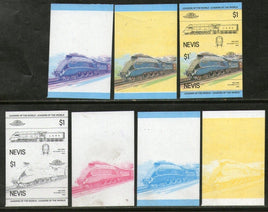 Nevis 1983 Class A4 Mallard Locomotives Sc 213 Progressive Proof Set MNH # 3829