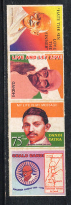 India 2005 4 Diff. Mahatma Gandhi's Dandi March Self-Adhesive Label # 382