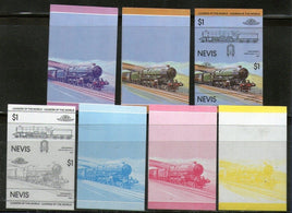 Nevis 1983 King George V Class King Locomotive Sc 207 Progressive Proof Set MNH # 3838