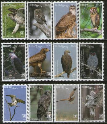 Niuafo’ou 2018 Birds of Prey Eagle Owl Wildlife 12v High FV MNH # 384