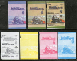 St. Vincent Gr.1987 Class G5 1897 USA Locomotive Sc 26 Progressive Proof Set MNH # 3851