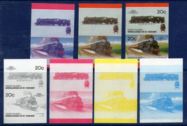 St. Vincent Gr. 1987 Class 5MT UK Locomotive Sc 22 Progressive Proof Set MNH # 3852